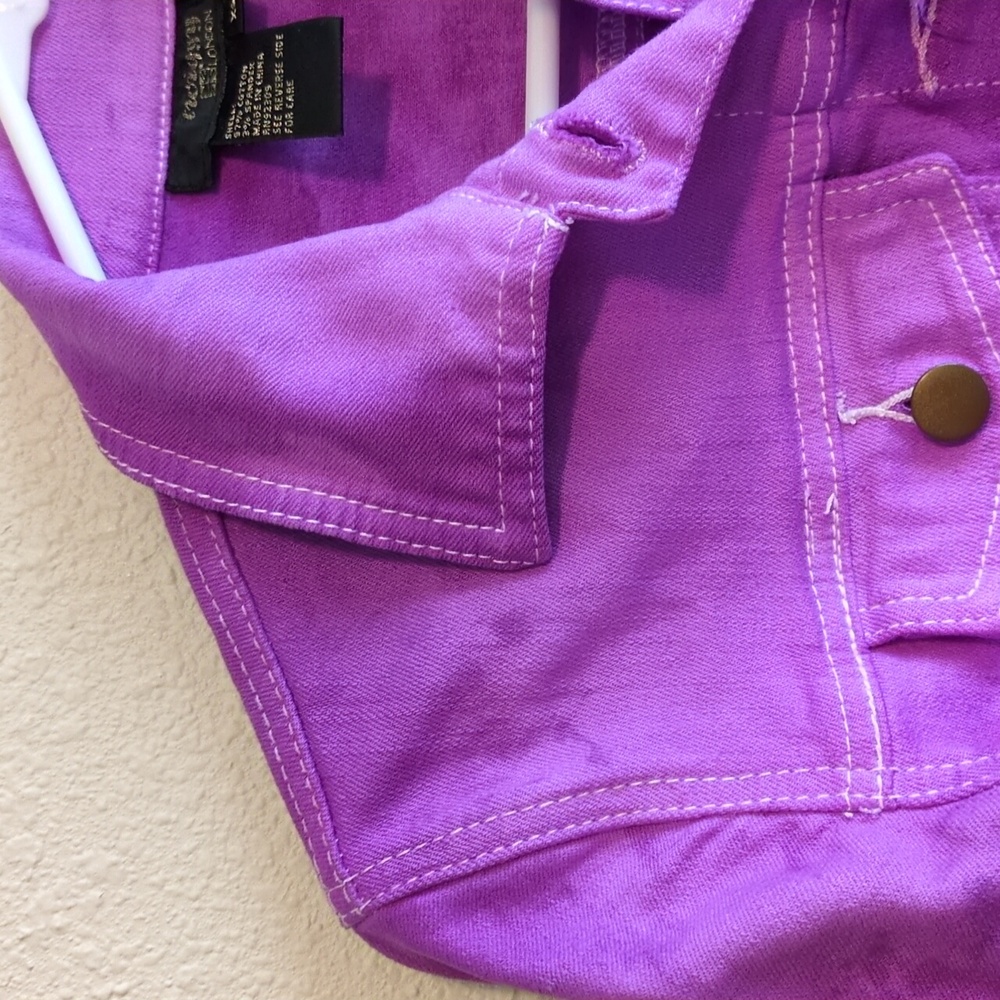 Twiggy Of London Vibrant Purple Women's Denim Jacket Size XS - Picture 5 of 8